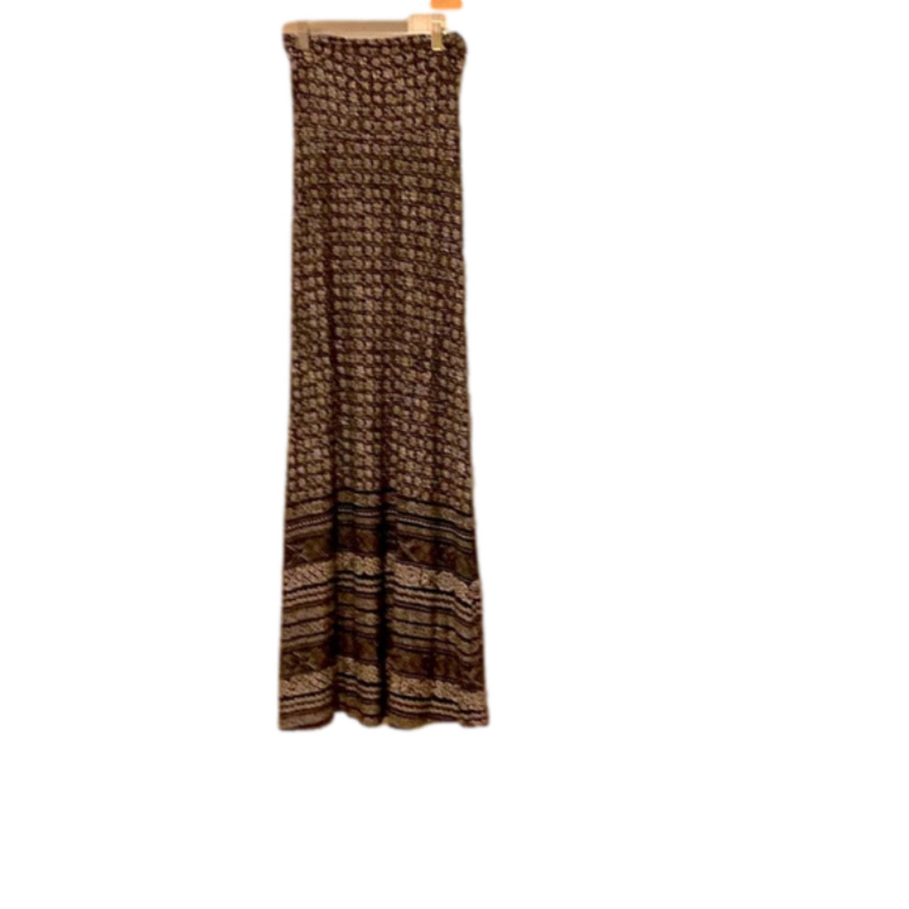 SxSW Bohemian Maxi Skirt Cream + Black Patterned Size Medium EUC Festival Maxi - Picture 8 of 8